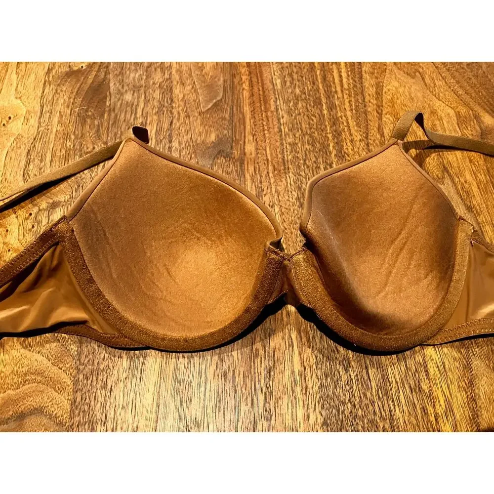 Auden Bra The Everyday Demi Lightly Lined T Shirt Bra 36A Beige Soft Brown‎ Nude